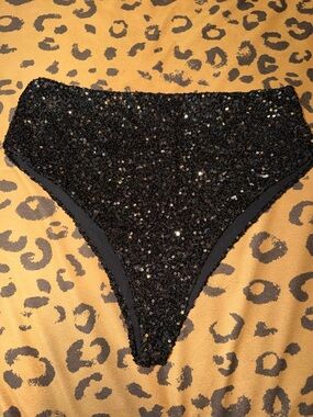 White Fox Black Sequins high waisted underwear/shorts